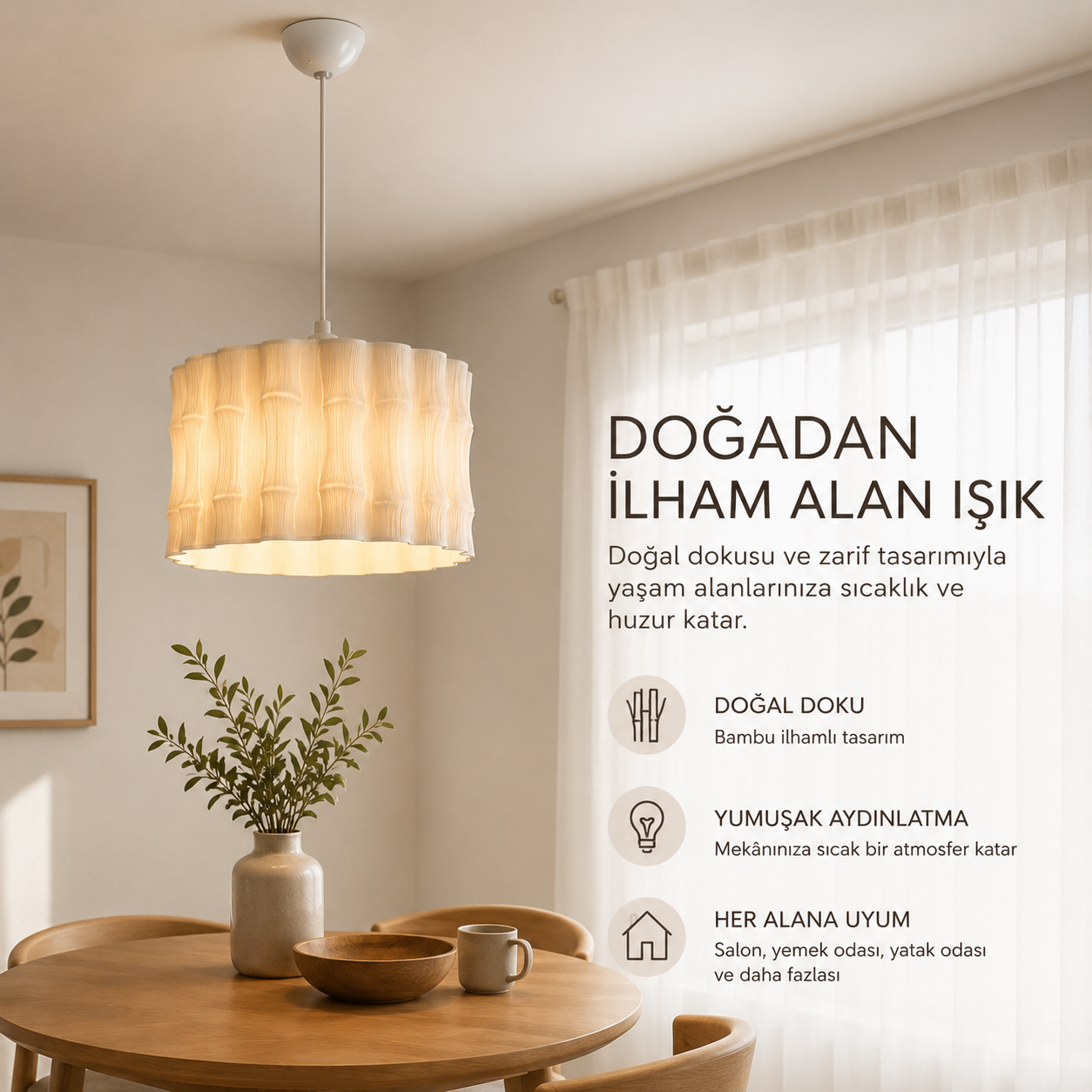 Modern Bambu Tasarım Avize