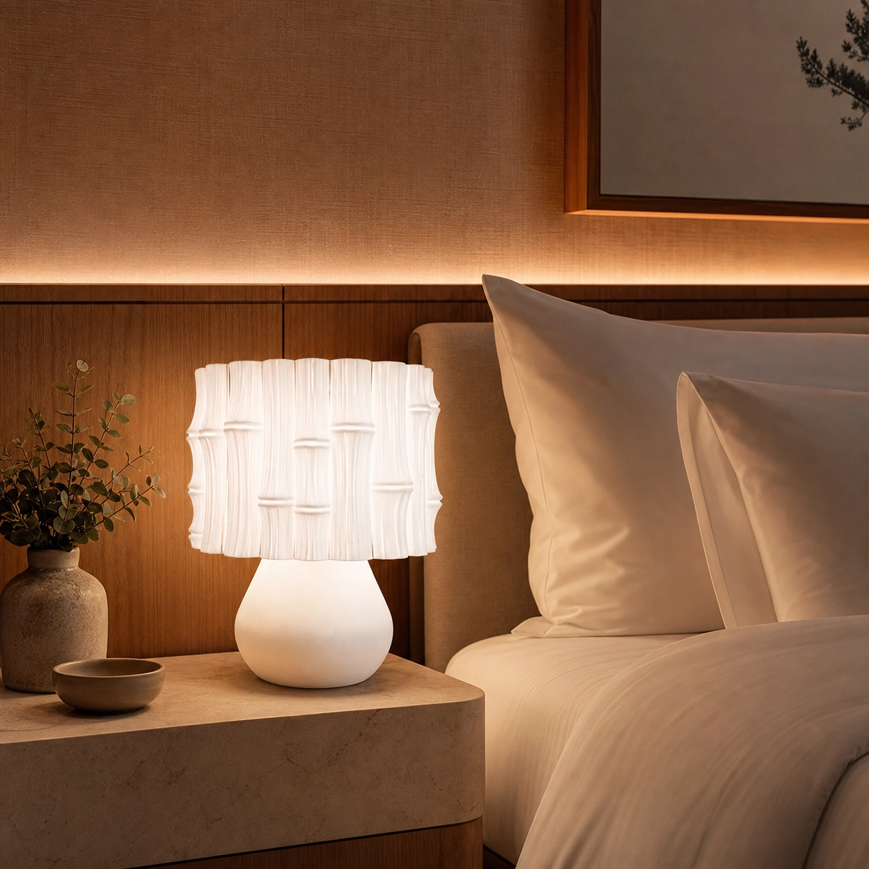 Modern Bambu Tasarım Abajur