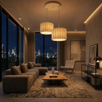 Modern İkili Bambu Tasarım Avize