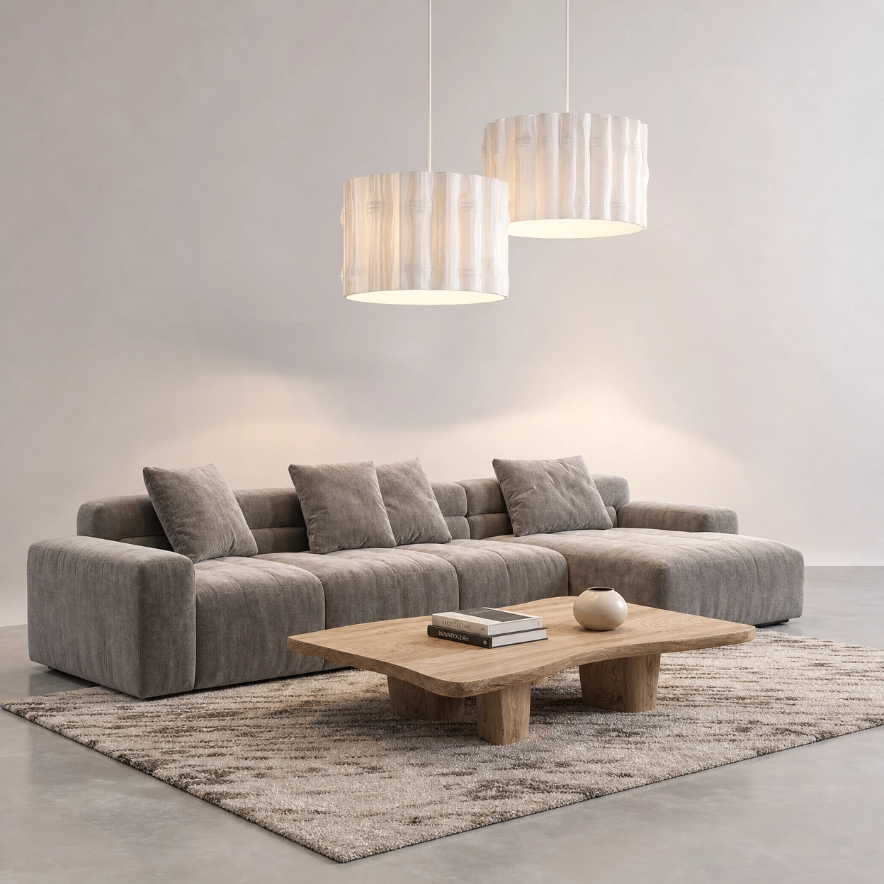 Modern İkili Bambu Tasarım Avize