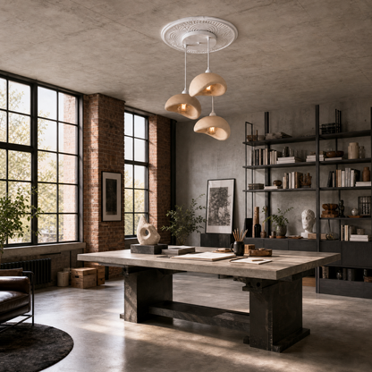 Beton Görünümlü Modern Üçlü Avize