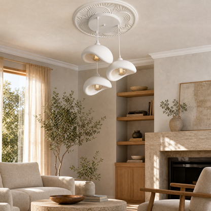 Beton Görünümlü Modern Üçlü Avize