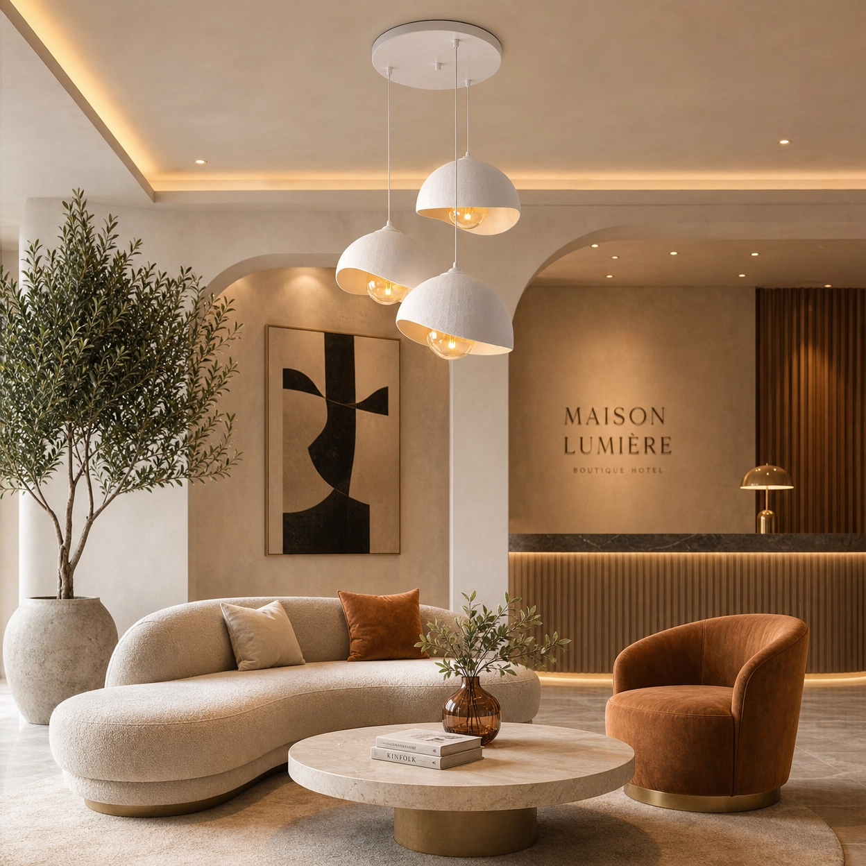 Beton Görünümlü Modern Avize